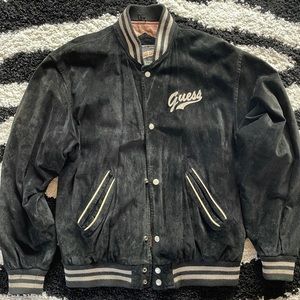Guess Vintage Varsity Jacket.  Suede